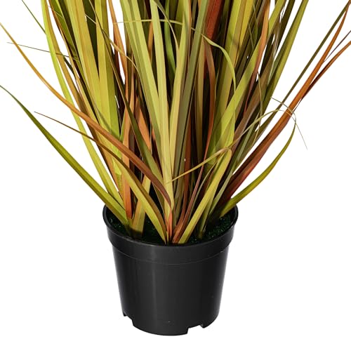 Vickerman Everyday 24" Artificial Mixed Brown Grass with Black Plastic Pot - Faux Grass Plant Decor - Home Or Office Indoor Greenery Accent - Faux Grass for Indoor - size: 24 in