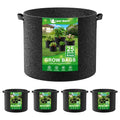 Land Guard 4-Pack Fabric Grow Bags 25 Gallon, Thickened Nonwoven Garden Pots, Growing Bags with Handles, Black - size: 25 Gallon