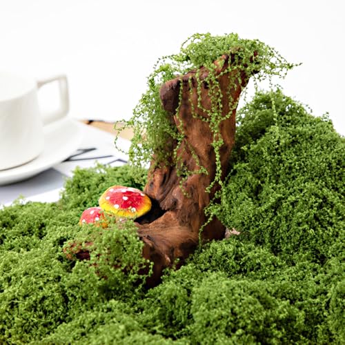 Fake Green Moss for Crafts, Fake Green Moss for Potted Plants, Faux Potted Plants for DIY Decorating Craft Art Potted Wedding Accessories Fairy Garden Accessories, 7.05oz - size: 7.05oz/200g- Light Green