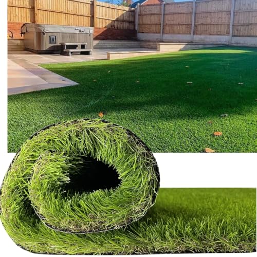 Petgrow Luxurious Artificial Grass Realistic Turf 1 X 11 Feet,1.57 Inch Pile Height Ultrathick Indoor/Outdoor Dog Fake Faux Grass,Synthetic Grass Rug Garden Landscape Patio,Drainage Holes - size: 1 X 11 Feet