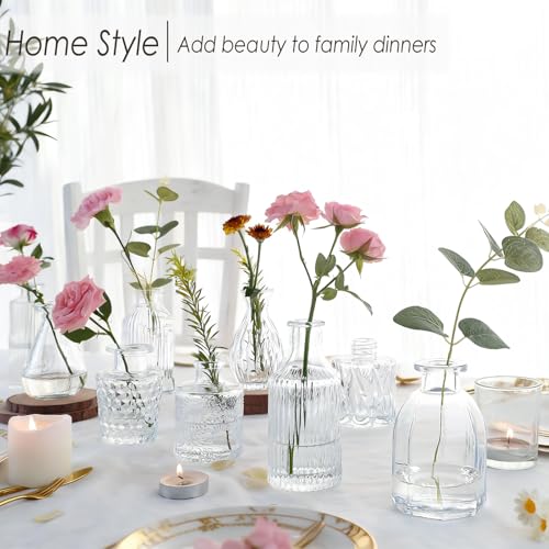 UPBUD Clear Glass Bud Vases Set of 36, Mini Flower Vase for Centerpieces, Small Clear Bud Vases in Bulk for Wedding Decorations, Vintage Vase for Table, Recepetion, Home Décor - color: Standard-clear, size: 36pcs