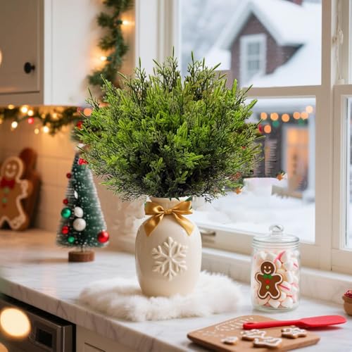Toprooms Artificial Plants Outdoor, UV Resistant Artificial Plants, Fake Plants for Outdoor Porch Decor Lifelike Fake Bushes Greenery for Home Farmhouse Yard Decorations(Outdoor Faux Plants, 12 Pcs) - color: Outdoor Faux Plants
