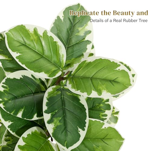 Garvee Fiddle Leaf Fig Tree Artificial Indoor, Faux Floor Plant, 7FT Tall Fake Plant with Planter and Pebbles, Artificial Trees for Home Decor Indoor,Tall Fake Tree for Housewarming - size: 7ft