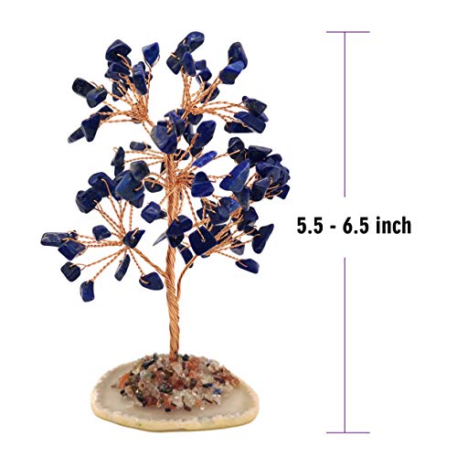 Mina Heal Healing Crystals Tree/Bonsai Tree for Home Decor, Room Decor and Office Desk, Spiritual Gifts for Energy Healing, Good Luck Gifts for Wealth & Prosperity, and Decorative Home Accessories - color: Lapis Lazuli(blue)