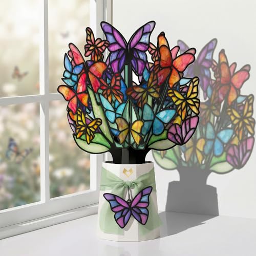 Lovepop Butterfly Brilliance Suncatcher Bouquet - 3D Pop Up Paper Flower Bouquet for Mom, Her, Him, Women (Mother's Day, Birthday, Thank You, Get Well) 12 Inch - color: Butterfly Brilliance Suncatcher Bouquet