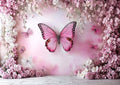 5x3ft Flower Butterfly Wall Backdrop Pink Floral Princess Girl Birthday Party Photography Background Photo Backdrop Art Wedding Banner Photo Studio Props - color: Pink02, size: 5X3FT