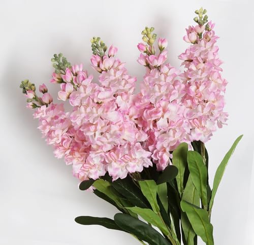 IPOPU Pink Silk Snapdragon Artificial Flowers, 6PCS Antirrhinum Fake Flowers 31.50'' Long Stem Delphinium Faux Flowers for Home Decor Wedding Table Centerpieces (Light Pink) - color: Light Pink