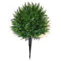 Artificial Cedar Topiary Ball Trees – Ground Spike – 16.5" – UV Resistant Faux Shrubs for Outdoor Decor, Front Porch & Garden – Evergreen Bushes for Yard, Patio, Landscaping (1)