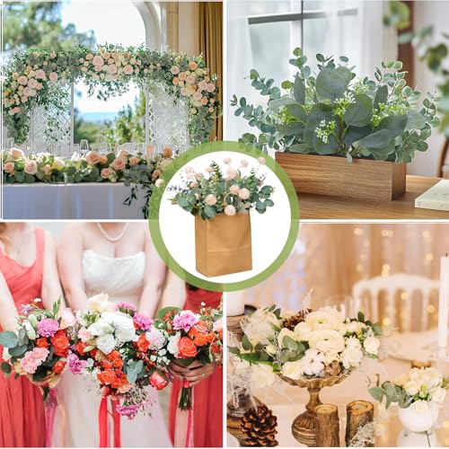 10PCS Artificial Eucalyptus Stems, Fake Eucalyptus Plant, Faux Greenery Centerpieces for Tables,Vase, DIY Bouquets and Weeding Home Decor (11 inch,No vase) - size: 10PCS Medium