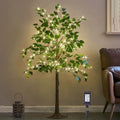 Hairui Artificial Ficus Silk Tree Lights 4FT 140LED Fairy Lights, Faux Plant Tree with Lights for Home Room Spring Summer Decoration Inside - style: 4FT Ficus Silk Tree