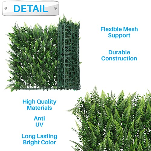 Patio Paradise Artificial Greenery Grass Wall Panels, 20"x20" (6pc) Faux Grass Boxwood Backdrop Fake Ivy Privacy Screen Green Hedge for Indoor Outdoor Décor, 10 3D Mixed - color: #10 3D Mixed, size: 20"x20"
