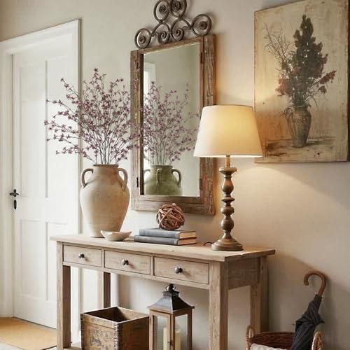 3 Pcs Cherry Blossom Branches Artificial Flowers for Spring Summer Indoor Decoration Faux Cherry Blossom Long Stems Fall Silk Fake Flowers for Tall Vase Arrangements Home Wedding Table Brown - color: Brown