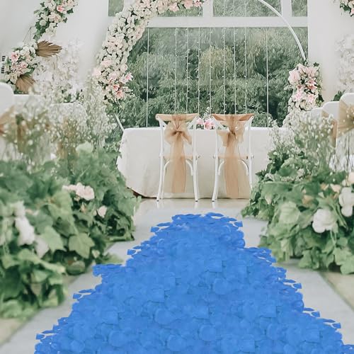 500 Pcs Exquisite Light Blue Rose Petals, Emulation Silk Rose Petals, Artificial Flower Petal for Romantic Nights, Weddings, Events, and Valentine's Day Deco (Light Blue) - color: Light Blue