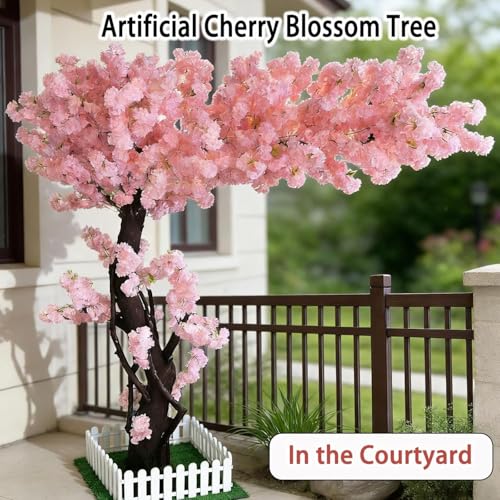 Artificial Cherry Blossom Tree, Faux Pink Cherry Blossom Handmade Decorative Tree for Indoor Outdoor Wedding Event Party Restaurant,3.9x3.5ft - size: 3.9x3.5ft