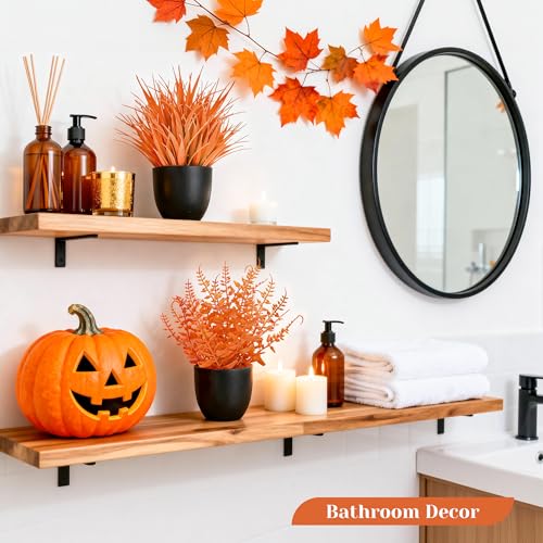 Der Rose Fall Fake Plants 4 Packs Artificial Plants Small Faux Plants Black Bathroom Accessories Fall Decorations for Home Bathroom Home Office Desk Fall Decor Indoor - color: Orange