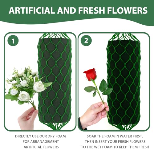 14 Pcs Floral Foam Garland 9.2ft Flower Sponge Blocks Kit, Absorption Flower Holder Arch Door Tabletop Flower Arrangement Material Floral Craft Wet Foam Blocks for Home Wedding Holiday Decoration - color: 14 Pcs