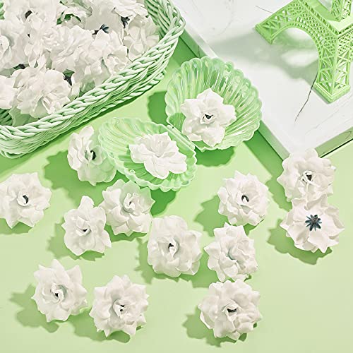 Syhood 100 Pieces 1.77" White Artificial Roses Head Bulk Small Silk Fake Rose Buds for Decoration, DIY Crafts, Wedding Centerpieces Bridal Shower Party Home Garland Decor - color: White