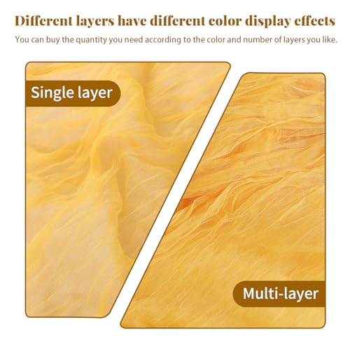 5 Pcs Yellow Gauze Table Runner 10ft Rustic Cheese Cloth Table Runner Boho Style Decoration for Romantic Date Wedding Party Baby Shower Photography Decoration - color: Yellow, size: 10 ft × 5 pcs