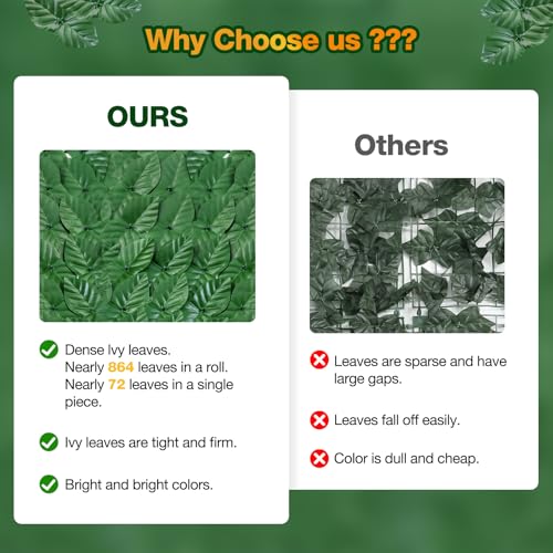 Artificial Ivy Privacy Fence Wall Screen, 79 x 118 in Garden Fake Hanging Plants Vines, Aesthetic Faux Greenery Garland Pothos Leaf with Strengthened Joint Prevent Leaves Falling Off for Outdoor Decor - color: Pothos leaf, size: 78.75*118.11in