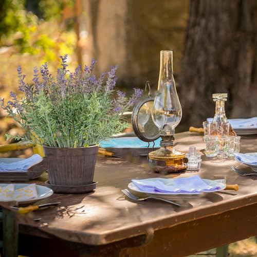 Coreland Fake Lavender Artificial Flowers - 12PCS Lavender Plants Shrubs for Wedding Bouquets Artificial Lavender Flowers Indoor Outdoor Faux Foliage Lifelike Fake Flowers for Decoration - color: Purple-12pcs