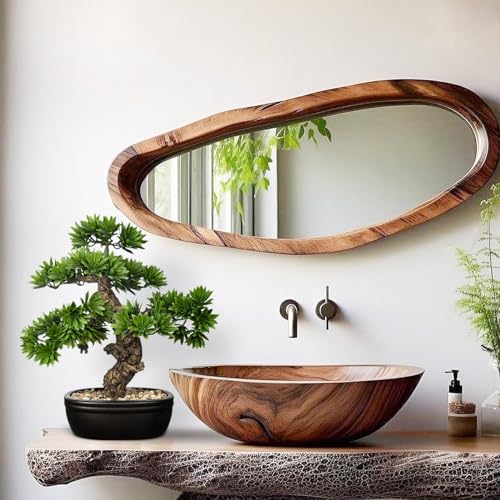 Fake Bonsai Tree Small Bonsai Plant 15.7” Tall Artificial Bonsai Trees with Black Pot Decorated with Pebbles Desk Plant Indoor Bonsai for Home Office Decor - style: Plastic Pot