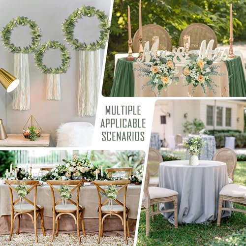 200 Pcs 4 Kinds Artificial Eucalyptus Greenery Stems Bulk | Fake Silver Dollar Leaves with Babys Breath Greenery, Faux Plants for Centerpieces Wedding Bouquet DIY Home Decor - size: 200 Pcs