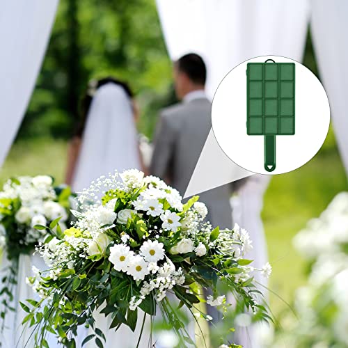Hahood 2 Pieces Floral Foam Cage with Floral Foam Flower Arrangement Rectangle Flower Foams Cage Holder with Handle for Fresh Flowers, Home Party Decoration, 11.8 x 4.9 x 3.1 Inches