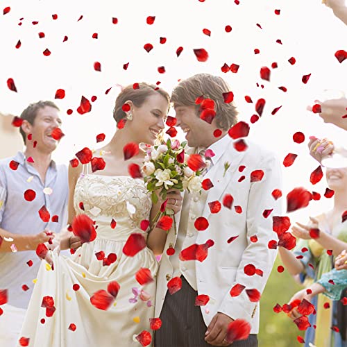 Ouddy Decor 5000 Pcs Rose Petals Artificial Flower for Valentine's Wedding Decor Romantic Night Event Anniversary Shower Engagement Party Home Mothers Day Decorations, Deep Red - color: Deep Red