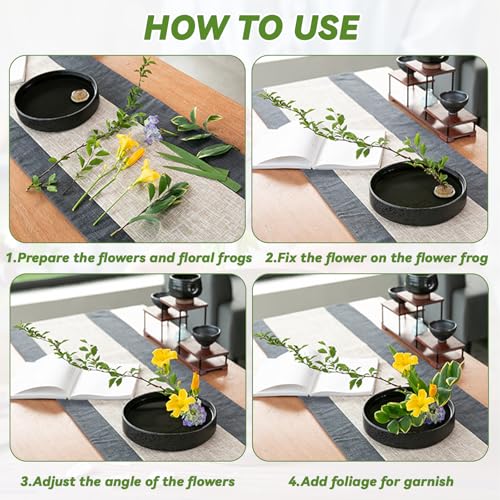 8Pcs 1.34 Inch Flower Frogs for Arrangements Vase Ikebana Kenzan Round Brass Floral Pin Frogs Stem Holder Flower Arranger Pin Fixed Tools for Home Decoration Craft (Gold)