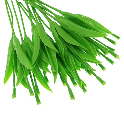 yyangz 20PCS Tulip Stem and Leaves One Piece Branch Simulation Tulip Stem and Leaves Simulation Flower Tulip Stem and Leaves for Wedding Flower Arrangement Boutonniere Gift Packaging Decoration