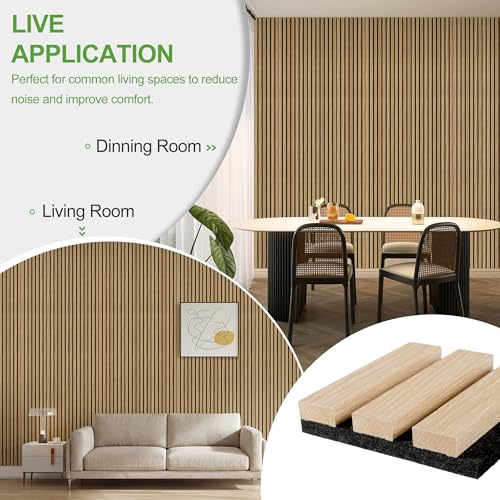 2 Pack Wood Panels for Wall, 108" x 11" Wood Slat Acoustic Panels, Acoustic Wall Panels for Interior Wall Decor, Sound Absorbing Wall Panels for Noise Reduction and Decoration, Ashen Oak - color: Ashen Oak, size: 2PCS-108" x 11"