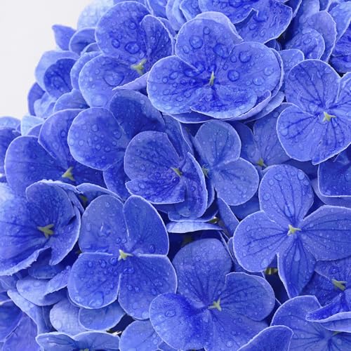 4 Pcs Dark Blue Hydrangea Artificial Flowers, Latex Real Touch Hydrangea Flowers, 19.6'' Full Faux Hydrangea Flowers Fake Flowers for Home Decor Party Wedding Centerpiece Bouquet Floral Arrangements - color: Dark Blue