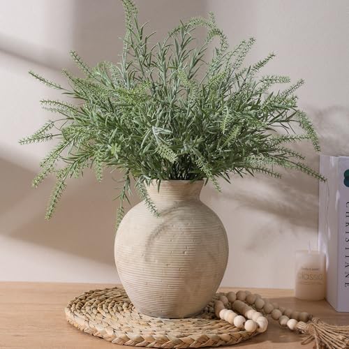 Ceramic Flower Vase Home Decor, 7.4 in Farmhouse Table Vases Rustic Vintage Living Room Kitchen Bedroom Decoration Pottery Decorative Vases for Flowers House Shelf Office Desk Dining Entryway, Retro - color: 7.4 in - Retro