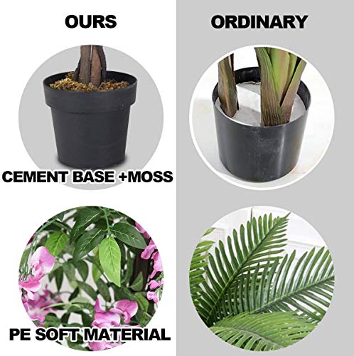 HAPPYGRILL 6FT Artificial Wisteria Tree, Fake Greenery Plants with Nursery Pot, Tall Faux Ficus Tree for Indoor Outdoor,Home, Office, Living Room