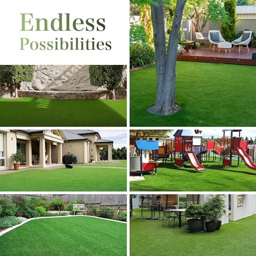 Artificial Grass Turf Rug 3.3 x 6 FT - Realistic Fake Grass Outdoor Carpet with Drainage, 1.2” High Synthetic Lawn Mat for Patio, Balcony, Garden, Pet-Friendly Indoor/Outdoor Use