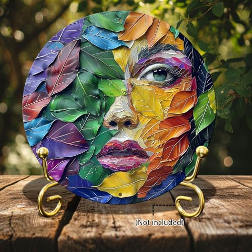 Vintage Abstract Round Metal Sign Wall Art Rustic Wreath Wall Decoration for Indoor Outdoor Home Porch Window Decor 12 Inch - color: Thanksgiving 2, size: 12 inches