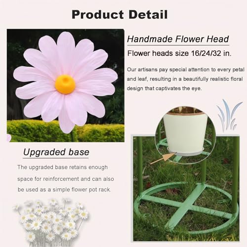Large Daisy Flowers Artificial,5.9 Ft Giant Paper Flower Decoration,Big Flowers Decor for Party,Garden,Office,Home,Wedding,Graduation,Shop Window Display(Pink) - color: Pink