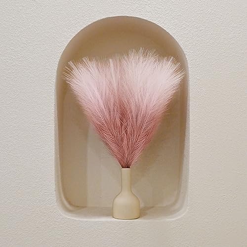 6 PCS Faux Pampas Grass Arrangement - 18"/45cm Artificial Fluffy Pompous Grass Stems for Boho Chic Home and Wedding Decor (Pink Gradient) - color: D5- Pink Gradient