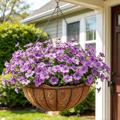 Elyum Artificial Flowers for Outdoors, 9 Bundles Artificial Plants & Flowers Outdoor, UV Resistant Faux Flowers Outdoor Fake Flowers for Outside Porch Window Box Decoration(Purple) - color: Purple, size: 9 Pack