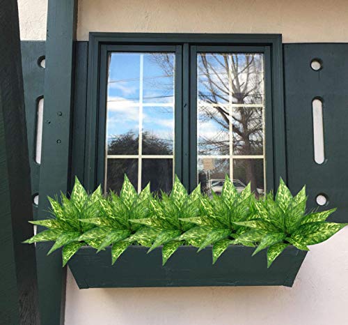 CATTREE Artificial Plants Outdoor, Fake Plant Décor Shrubs Faux Grass Plastic Leaves Greenery Bushes Home Garden Wedding Party Decorations Indoor Office Yard Verandah Planter Filler - Yellow 2 Pack - color: Magnolia Grass-yellow-2 Pack