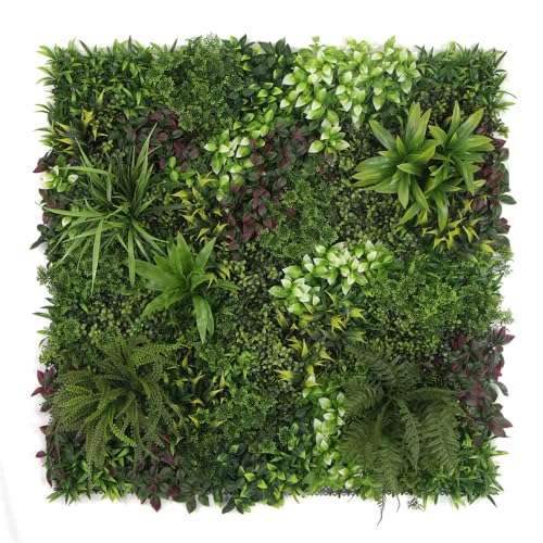 ULAND Artificial Plant Wall Panels, 1pc 40"x40" Greenery Grass Wall Backdrop Decoration, Faux Ivy Leaves Outdoor Privacy Fence Covering (B083) - color: B083