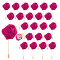 uxcell 24pcs Rose Red Rose Boutonnieres Flower Buttonholes Pocket Boutonnieres Pins for Wedding Ceremony Anniversary Prom Formal Dinner Party - color: Rose Red