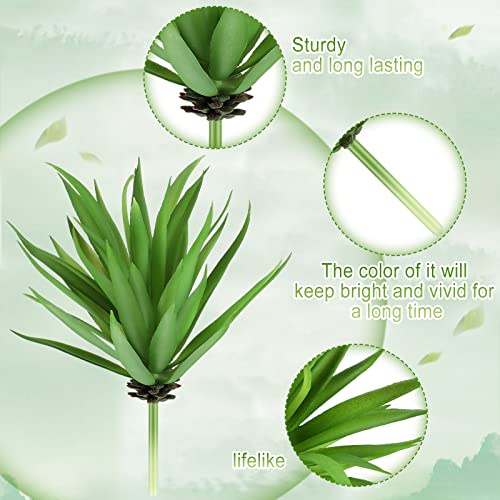 Jutom 8 Pcs Artificial Succulents Plants Faux Succulents Unpotted Yucca Lifelike Touch Agave Plant Fake for DIY Garden Home Office Outdoor Decoration (Green)
