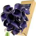 FiveSeasonStuff Real Touch Calla Lily Artificial Flowers Wedding Bridal Bouquet | Floral Arrangements | 15 Calla Lilies (Mystic Blue Violet) - color: Mystic Blue Violet