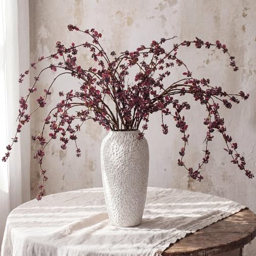 Zeyune 6 Pcs Artificial Branches with Purple Buds 40" Dusty Plum Fall Faux Plant Long Stem Picks Sprigs for Vase DIY Home Office Wedding Party Indoor and Outdoor Decor(Purple, Regular Style) - color: Purple, size: Regular Style