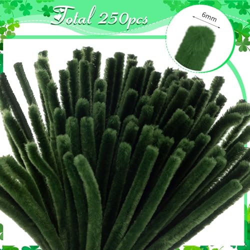 Peryiter 371 Pcs Pipe Cleaners Flowers Kit, Pipe Cleaners Chenille Stems Bulk with Floral Wire Gardening Tape Stamen, Fluffy Limpiapipas para Flores for DIY Mother's Day Decor(Green) - color: Green