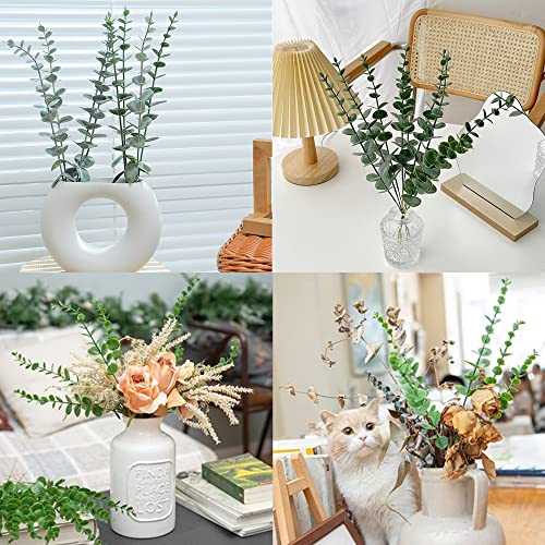 24 Pieces Artificial Eucalyptus Stem Faux Eucalyptus Decor Artificial Green Branches Leaves - for Wedding Floral Arrangements Home Decor