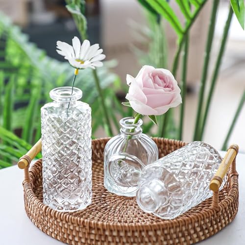 Fixwal 18 Pack Small Bud Vases for Centerpieces, Clear Vases for Flowers Glass Flower Vases in Bulk, Vintage Decorative Vases for Wedding Rustic Home Table Decor - color: Clear, size: 18pcs