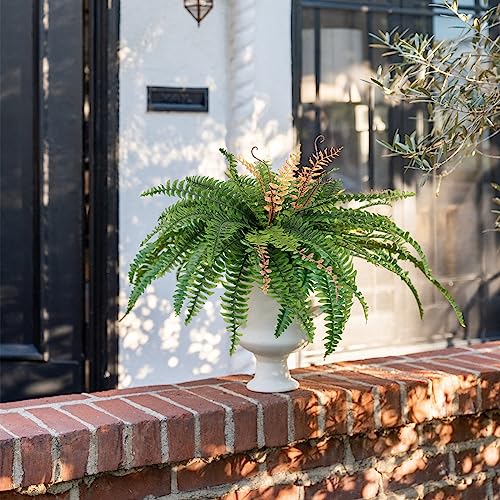 Dremisland Artificial Ferns for Outdoors,Set of 2 Bouquets 36" Diam Large Fake Hanging Ferns Artificial Boston Fern Fake Fern Plant Artificial Bush for Home Garden Porch Farmhouse Decor(36" Diam-2PCS) - color: 36" Diam-2pcs