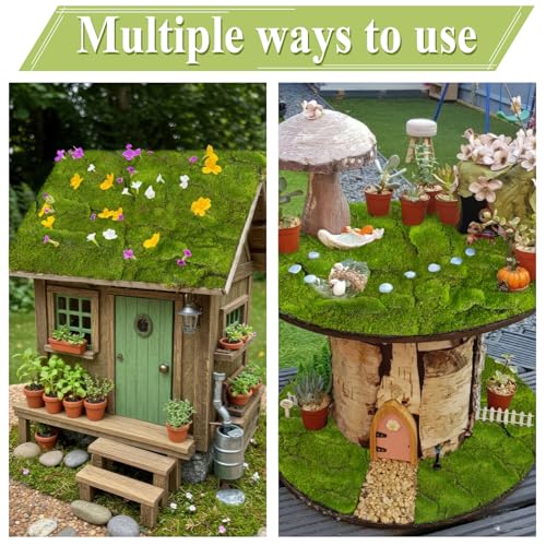 FAICOIA Fake Moss Rug Table Runner Roll for Fairy Gardens Grass Wedding Woodland Table Decor 39" x 39" Artificial Green Moss for Decorating Wall Indoor Plants Crafts 100 x 100cm - color: Green - 39" x 39"